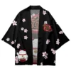 Fashion Beach Yukata Japanese Cartoon Lucky Cat Cardigan Kimono 2023 Women Men Harajuku Sakura Fan Print 1 - Harajuku Shop