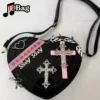 Harajuku Y2K Gothic Woman Heart Shoulder Bag Tote Messenger Bag Spice Girls Street Hip hop Punk 5 - Harajuku Shop