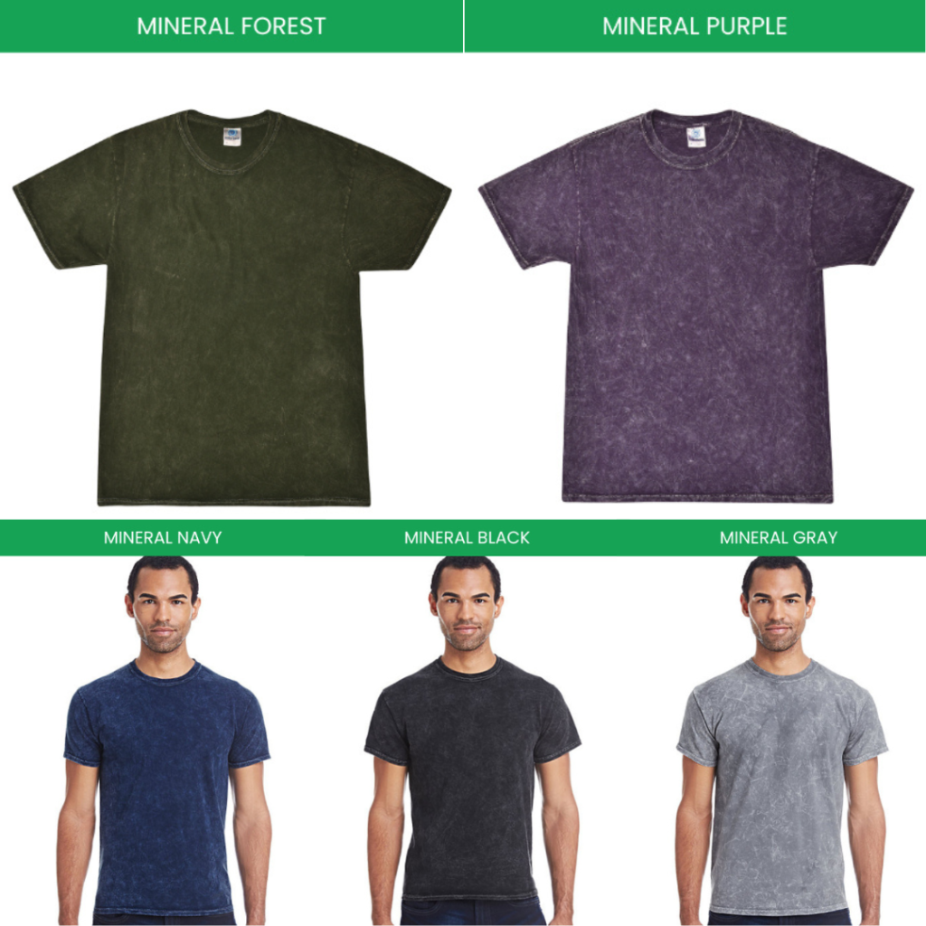 Mineral Wash T shirt Color Chart - Harajuku Shop