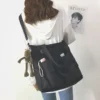 Waterproof Bag Large Capacity Canvas Bag Female Messenger Korean Student Harajuku Japanese One shoulder Large Bag 3 - Harajuku Shop