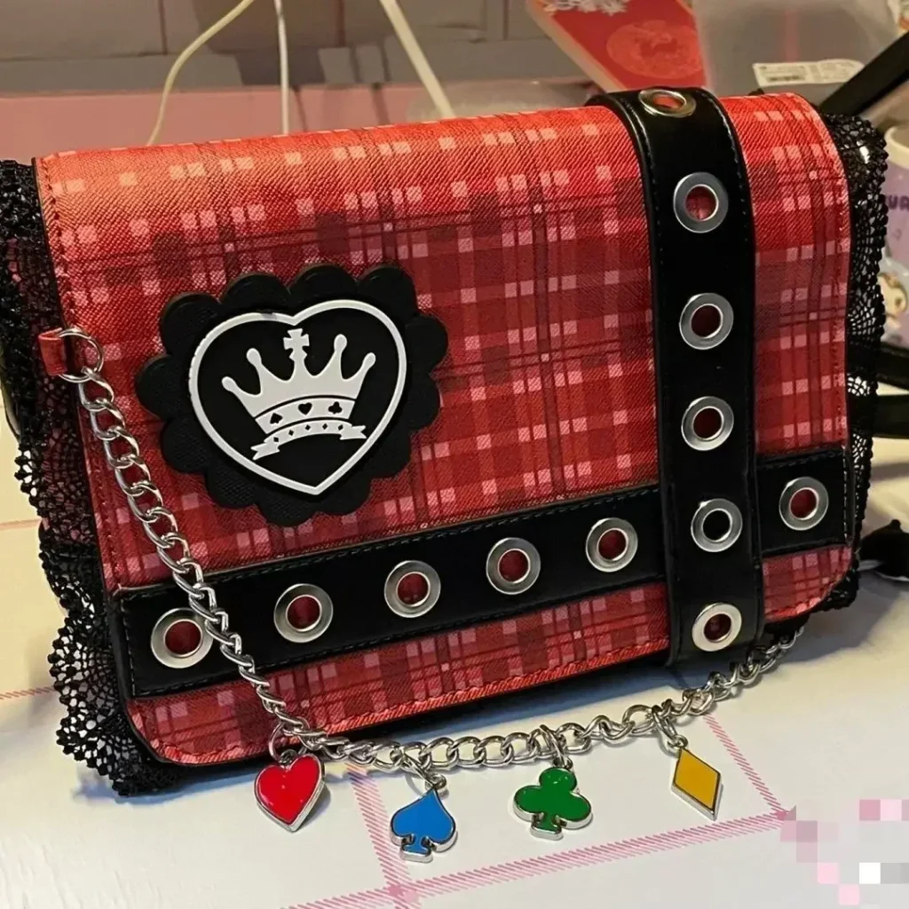 Y2K Korean Harajuku Gothic Red Shoulder Cross Bag Vintage Aesthetic Kawaii Messenger Crossbody Cute Tote Japan 1 - Harajuku Shop