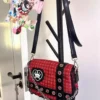 Y2K Korean Harajuku Gothic Red Shoulder Cross Bag Vintage Aesthetic Kawaii Messenger Crossbody Cute Tote Japan 3 - Harajuku Shop