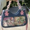 Y2K Vintage Korean Fashion Shoulder Underarm Harajuku Star Tote Denim Bag Chain Ladies Bags Zip Purses 4 - Harajuku Shop