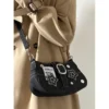 Y2K Women Korean Harajuku Goth Star Girl Black Hand Bag Fairy Grunge Aesthetic Wallet Shoulder Handbag 1 - Harajuku Shop