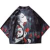 black floral kimono cardigan 13912840208454 - Harajuku Shop