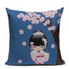 japanese cushion cover blue geisha 443 - Harajuku Shop