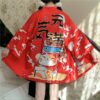 loose kimono cardigan for women red one size 883 - Harajuku Shop