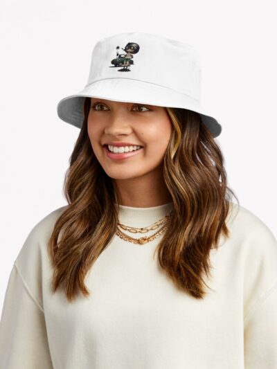 Harajuku Girl: A Splash Of Color In A Monochrome World Bucket Hat Official Harajuku Merch