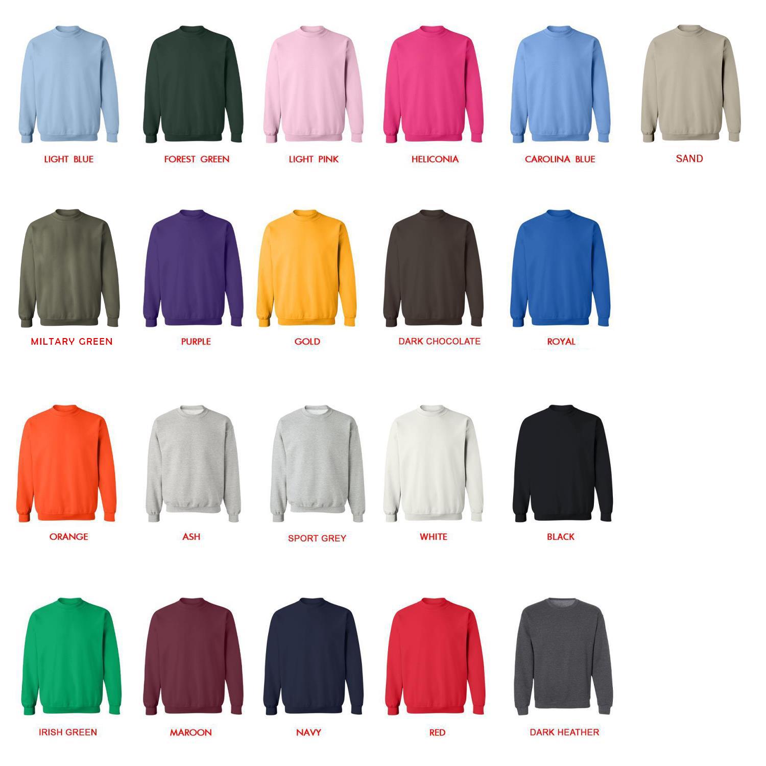 sweatshirt color chart 2 - Harajuku Shop