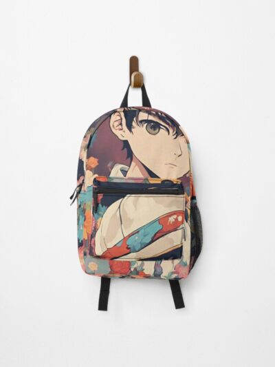 Boy, Harajuku, Vintage, Retro, Slogan, 8K Resolution,Colorful Flowers On The Background Backpack Official Harajuku Merch