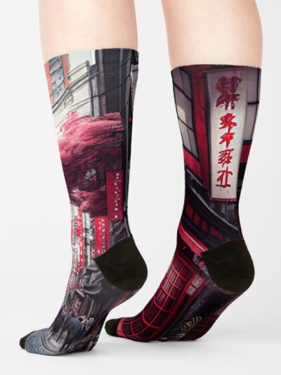 Tokyo Shibuya Street Scene Socks Official Harajuku Merch