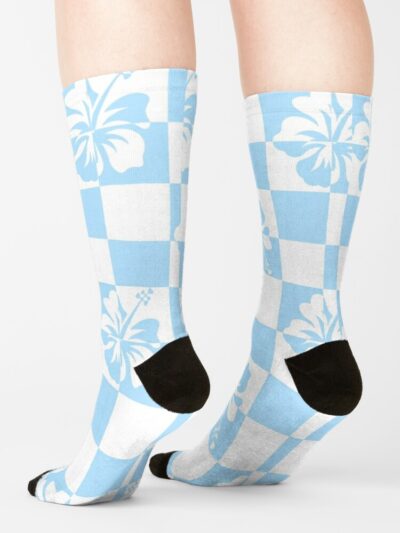 Gyaru Hibiscus Blast - Baby Blue Socks Official Harajuku Merch