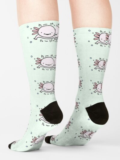 Kawaii Cute Axolotl Anime Japanese Animal Manga Logo Art Socks Official Harajuku Merch