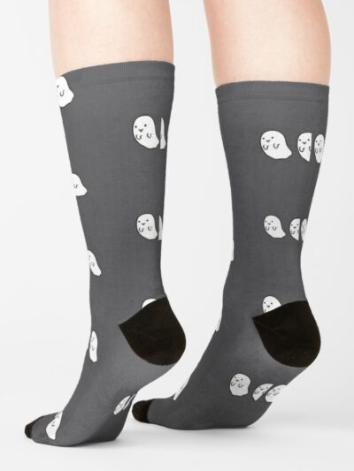 Kawaii Cute Ghosts Anime Manga Harajuku Simple Aesthetic Halloween Art Socks Official Harajuku Merch