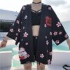 womens kimono style cardigan lucky charm 160 - Harajuku Shop