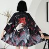 womens lightweight kimono black one size 422 - Harajuku Shop