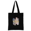 2024 Female Bags Shopper Bag College Student Canvas Tote Bag Wild Pattern Series Harajuku Style Black 12 - Harajuku Shop