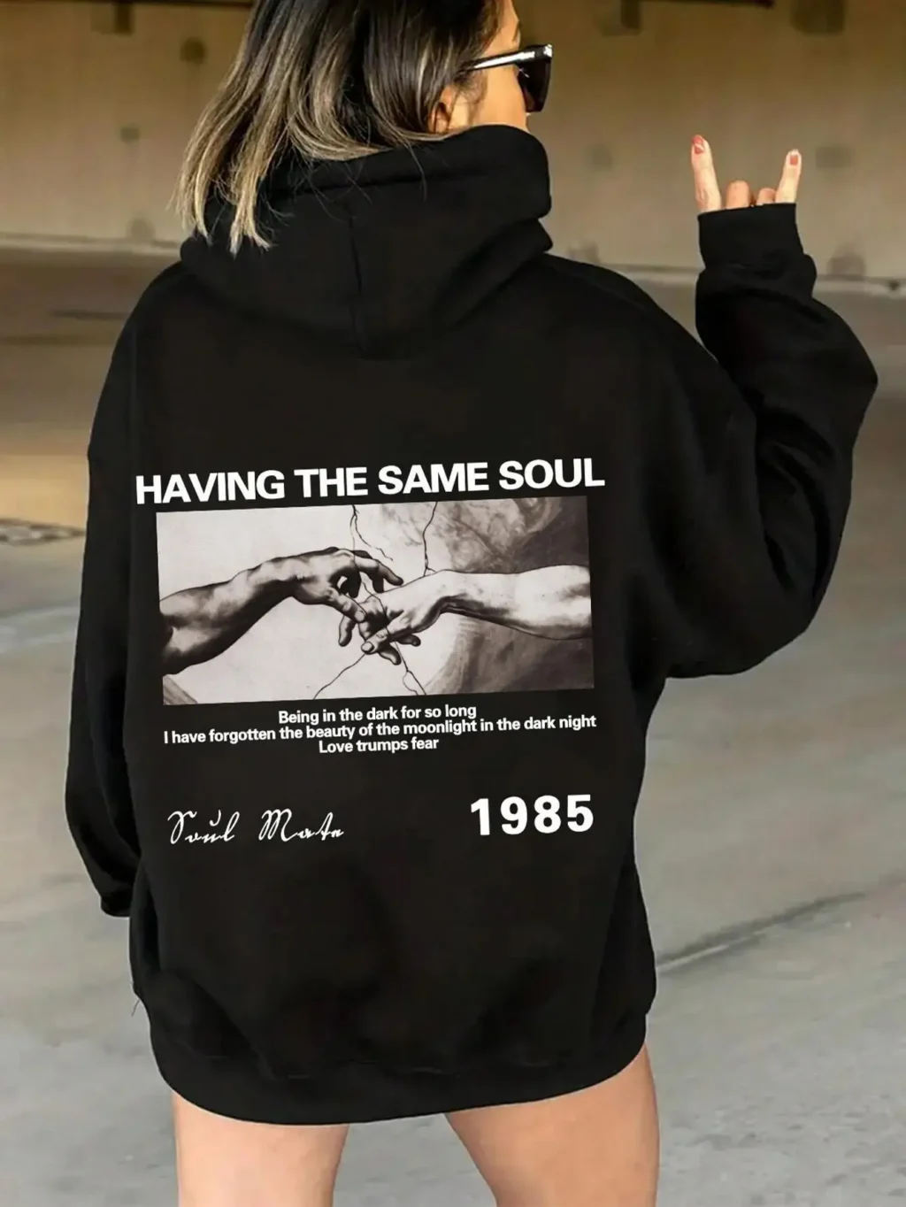 kf S0561991e67f440729ce0426dd7dff7c7G Having The Same Soul Print Female Hoodie Harajuku High Quality Hoody Fashion Casual Sweatshirt Autumn Loose - Harajuku Shop