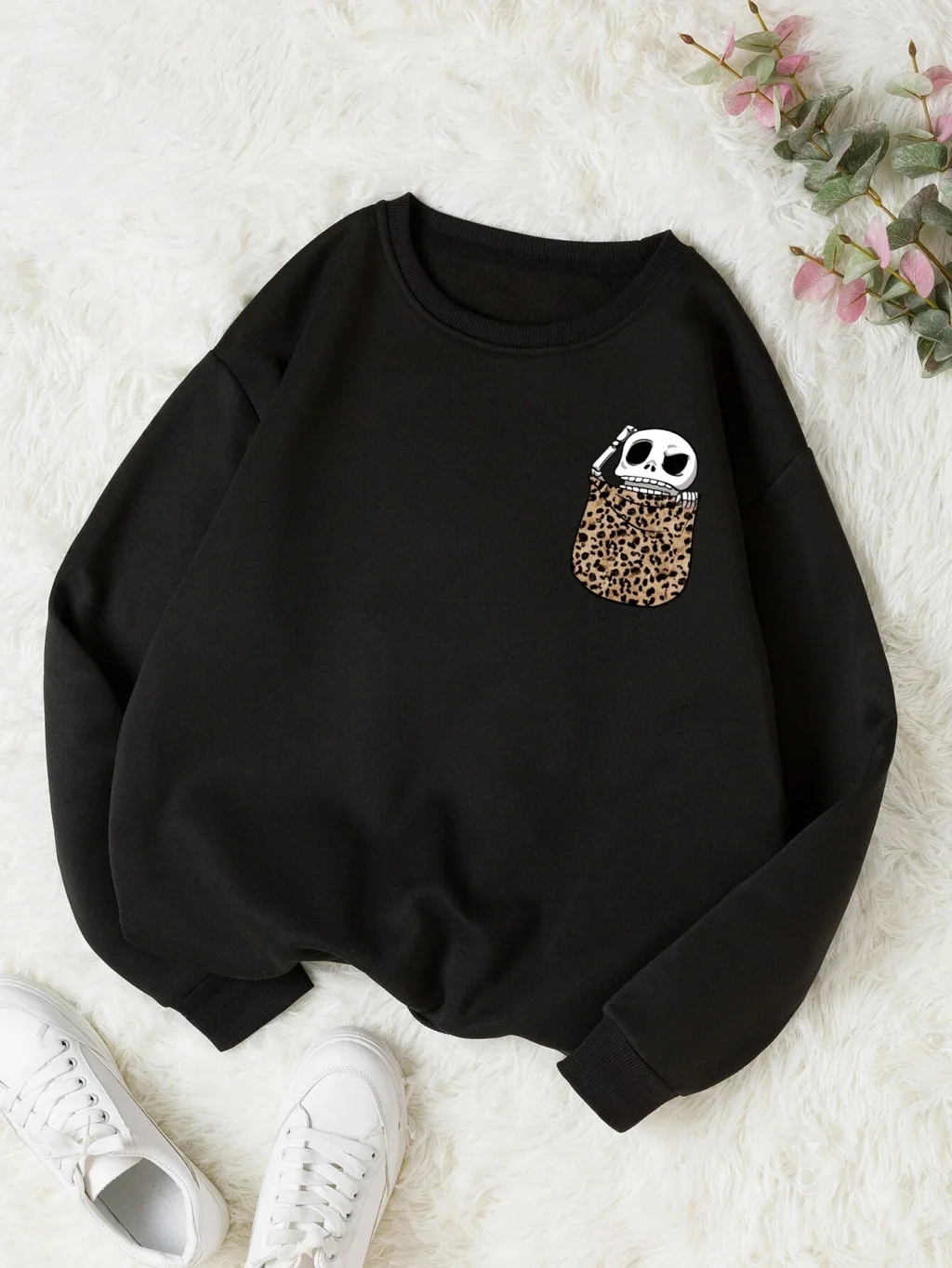 kf S332191c59fc5430fb1e241f857598b3aD A Skull In The Pocket Funny Print Female Sweatshirt Harajuku All Match Hoody Fashion S - Harajuku Shop