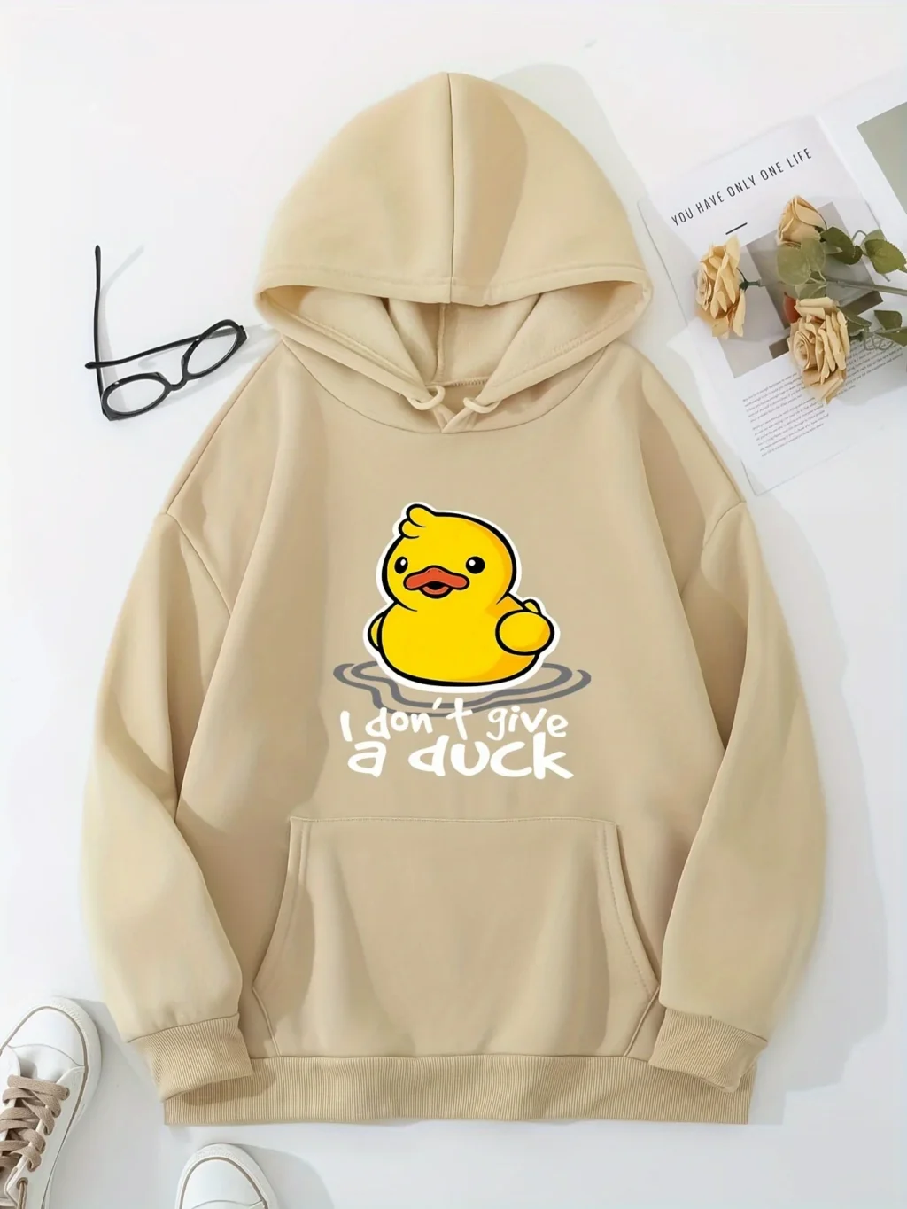 kf S6549cf1fa4b84613bf2421516ed20685U I Dont Give A Duck Fun Printed Women Hoodie Harajuku Fleece Hoody Fashion Crewneck Sweatshirt Vintage - Harajuku Shop