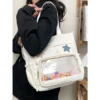 kf S89b74d9850464c609607f7574c0c5506D HAEX Harajuku Women Shoulder Bags 2024 Students Large Capacity DIY Badge Ita Bags Casual Nylon Commute - Harajuku Shop