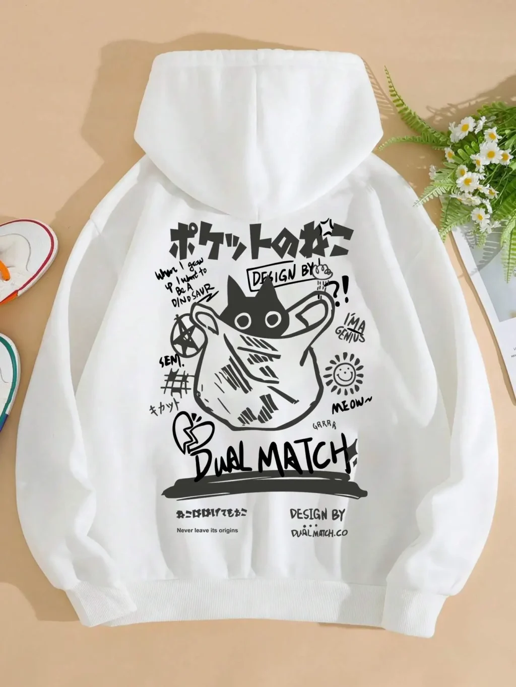 kf Sd693eccd4662444888fe029255670eadF Cute Cat Cartoon Printed Sweatshirt Women Harajuku Casual Loose Hooded Fashion Soft Pocket Hoodies Autumn Warm - Harajuku Shop