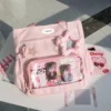 kf Seee41b6e17064be790ddc84788763989d HAEX Harajuku Women Shoulder Bags 2024 Students Large Capacity DIY Badge Ita Bags Casual Nylon Commute - Harajuku Shop