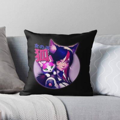 Japanese Cat Anime Girl Harajuku Throw Pillow